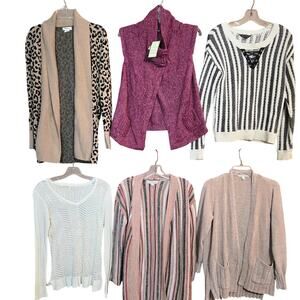 Women's Small S 4 6 Sweaters Cardigans Pullovers Winter Wholesale Bulk Lot of 6